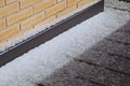 Hailstones on the floor of an attic terrace. Royalty Free Stock Photo