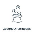 Accumulated Income icon outline style. Thin line creative Accumulated Income icon for logo, graphic design and more