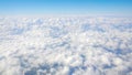 Accumulation of clouds under moving airplane, cloudscape, fulfilling dreams