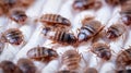 An accumulation of noxious, leeching adult bedbugs, larvae and