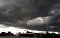 Thunder cloud hovering over the city