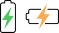 Accumulator battery full and half charge icons