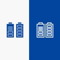 Accumulator, Battery, Power, Full Line and Glyph Solid icon Blue banner Line and Glyph Solid icon Blue banner Royalty Free Stock Photo