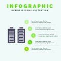 Accumulator, Battery, Power, Full Solid Icon Infographics 5 Steps Presentation Background Royalty Free Stock Photo