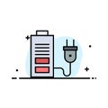 Accumulator, Battery, Power, Plug Business Logo Template. Flat Color Royalty Free Stock Photo