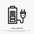 Accumulator, Battery, Power, Plug Line Icon Vector Royalty Free Stock Photo
