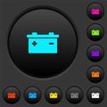 Accumulator dark push buttons with color icons