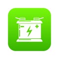 Accumulator icon green vector