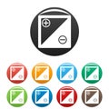 Accumulator icons set vector