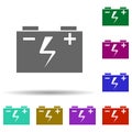 Accumulator in multi color style icon. Simple glyph, flat vector of energy icons for ui and ux, website or mobile application Royalty Free Stock Photo