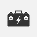 Accumulator simple icon, battery symbol isolated on white background. Vector illustration Royalty Free Stock Photo