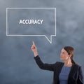 ACCURACY Business Concept. Business Woman Royalty Free Stock Photo