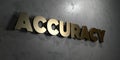 Accuracy - Gold sign mounted on glossy marble wall - 3D rendered royalty free stock illustration