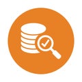 Accuracy, veracity, audit icon. Orange color vector EPS