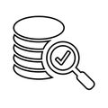 Accuracy, veracity, audit outline icon. Line art vector