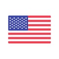 Accurate American Flag vector. flat original color illustration isolated on white background Royalty Free Stock Photo