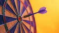 Accurate Dart Hits Bullseye, Close-Up Image of Precise Targeting