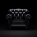 Accurate And Detailed Black Tufted Chair On Ominous Dark Background Royalty Free Stock Photo