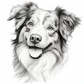 Accurate And Detailed Koraal Border Collie Drawing With Transparent Layers