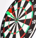 Accurate hit the target, dart Board, arrows in the center Royalty Free Stock Photo