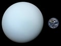 Accurate size comparison of Earth and Uranus. Planets of Solar System Royalty Free Stock Photo