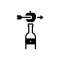 Black solid icon for Accurately, bottle and target