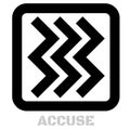 Accuse concept icon on white