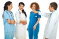 Accuser doctor pointing to his team Royalty Free Stock Photo