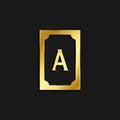 Ace, card gold icon. Vector illustration of golden particle background Royalty Free Stock Photo
