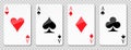 Ace card suit set isolated, playing cards symbols, aces playing cards, card suit icon sign Royalty Free Stock Photo