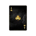 Ace of Clubs, grunge card isolated on white background. Playing cards. Design element Royalty Free Stock Photo