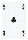 Ace of clubs playing card isolated on white