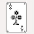 Ace of Clubs in the style of mechanical steampunk. Vector illustration