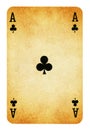 Ace of clubs Vintage playing card isolated on white