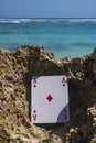 ace of diamond poker card beach theme