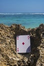 ace of diamond poker card beach theme