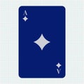 Ace of diamonds. Blue icon on lined paper background Royalty Free Stock Photo