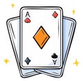 Ace of Diamonds Playing Card Stack Illustration Bright Sparkles Royalty Free Stock Photo