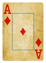Ace of Diamonds Vintage playing card isolated