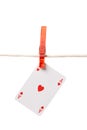 Ace hanging on clothesline Royalty Free Stock Photo