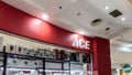 Ace Hardware brand retail shop logo signboard on the storefront in the shopping mall. Royalty Free Stock Photo