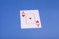 Ace of Heart Ace Playing card ,on blue