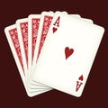 Ace of hearts and four cards - playing cards vector illustration Royalty Free Stock Photo