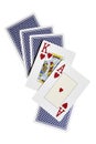Ace, king and cards from back Royalty Free Stock Photo