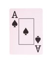 Ace poker card of spades isolated Royalty Free Stock Photo