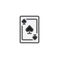 Ace of spades filled outline icon Royalty Free Stock Photo