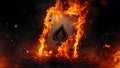 Ace of Spades in Flames Royalty Free Stock Photo