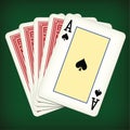 Ace of spades and four cards - playing cards vector illustration Royalty Free Stock Photo