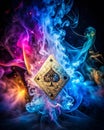 Ace of Spades in Glowing Smoke generative ai Royalty Free Stock Photo