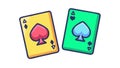 Ace of Spades and Hearts Playing Cards, Gaming Elements, vector design Generative AI Royalty Free Stock Photo